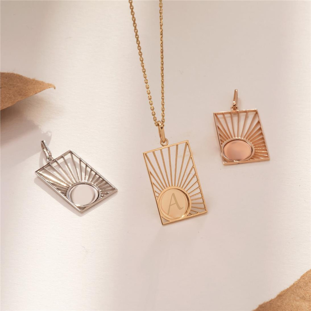 Goldstore-Sunburst Disc Pendant