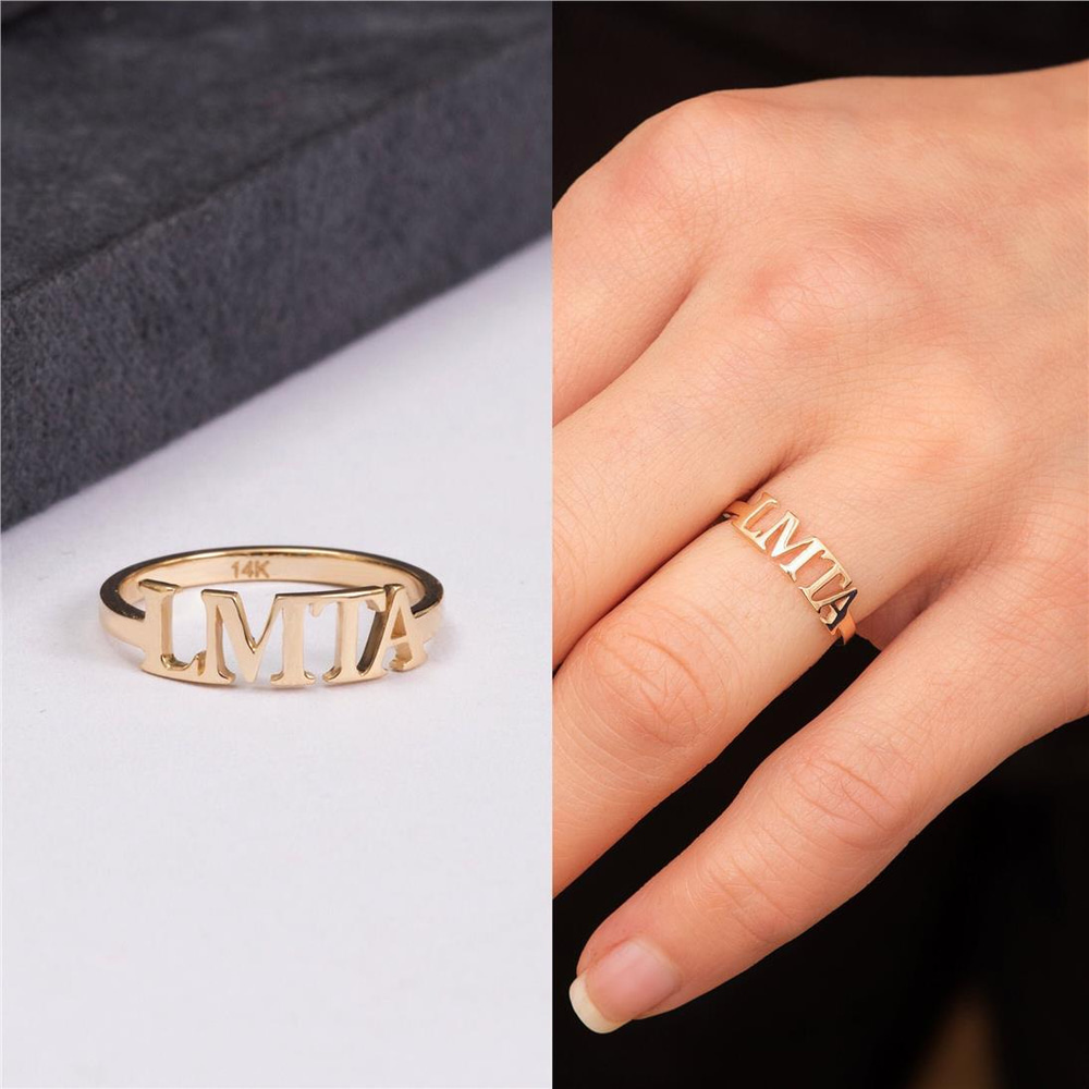 Goldstore-Uppercase Name Ring