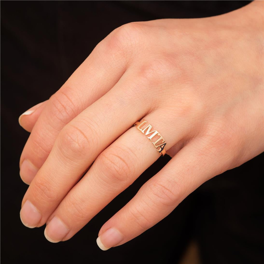 Goldstore-Uppercase Name Ring