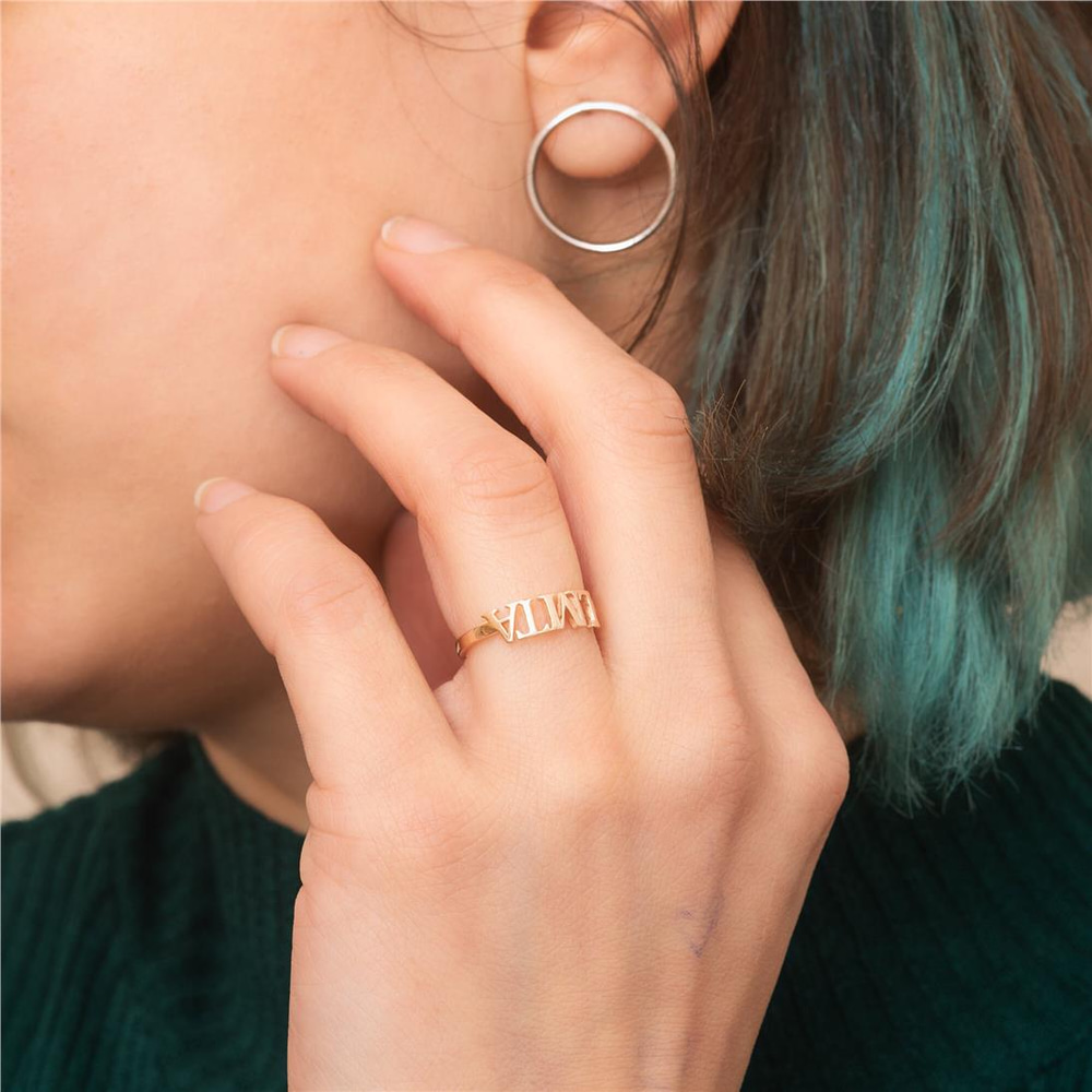 Goldstore-Uppercase Name Ring