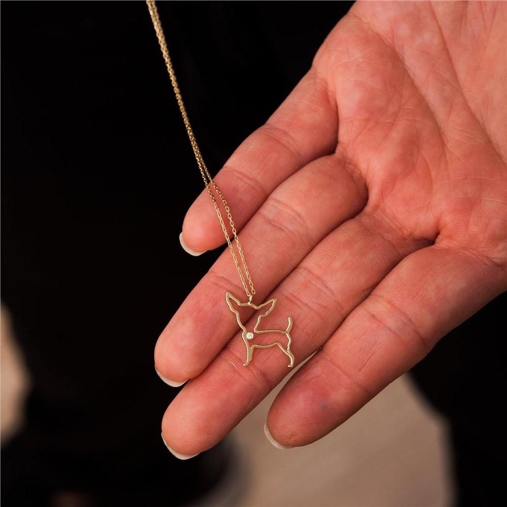 Goldstore-Diamond Chihuahua Necklace