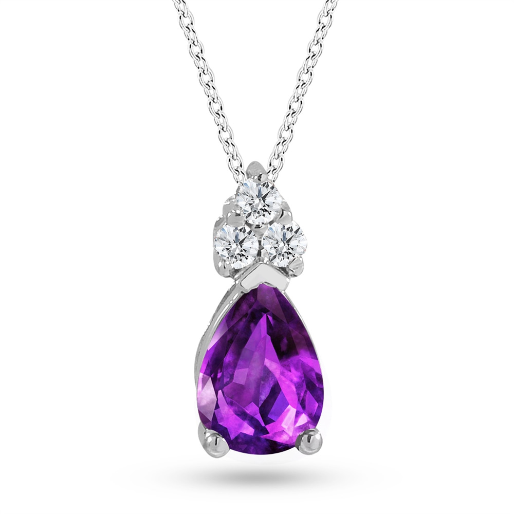 Goldstore-Ametist Taşlı 0.06 ct. Pırlanta Kolye