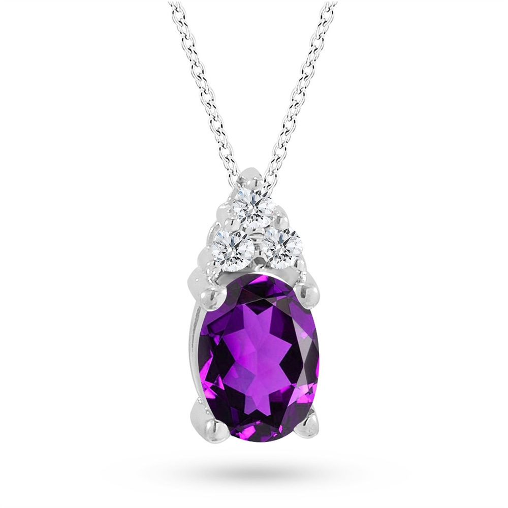 Goldstore-Ametist Taşlı 0.06 ct. Pırlanta Kolye