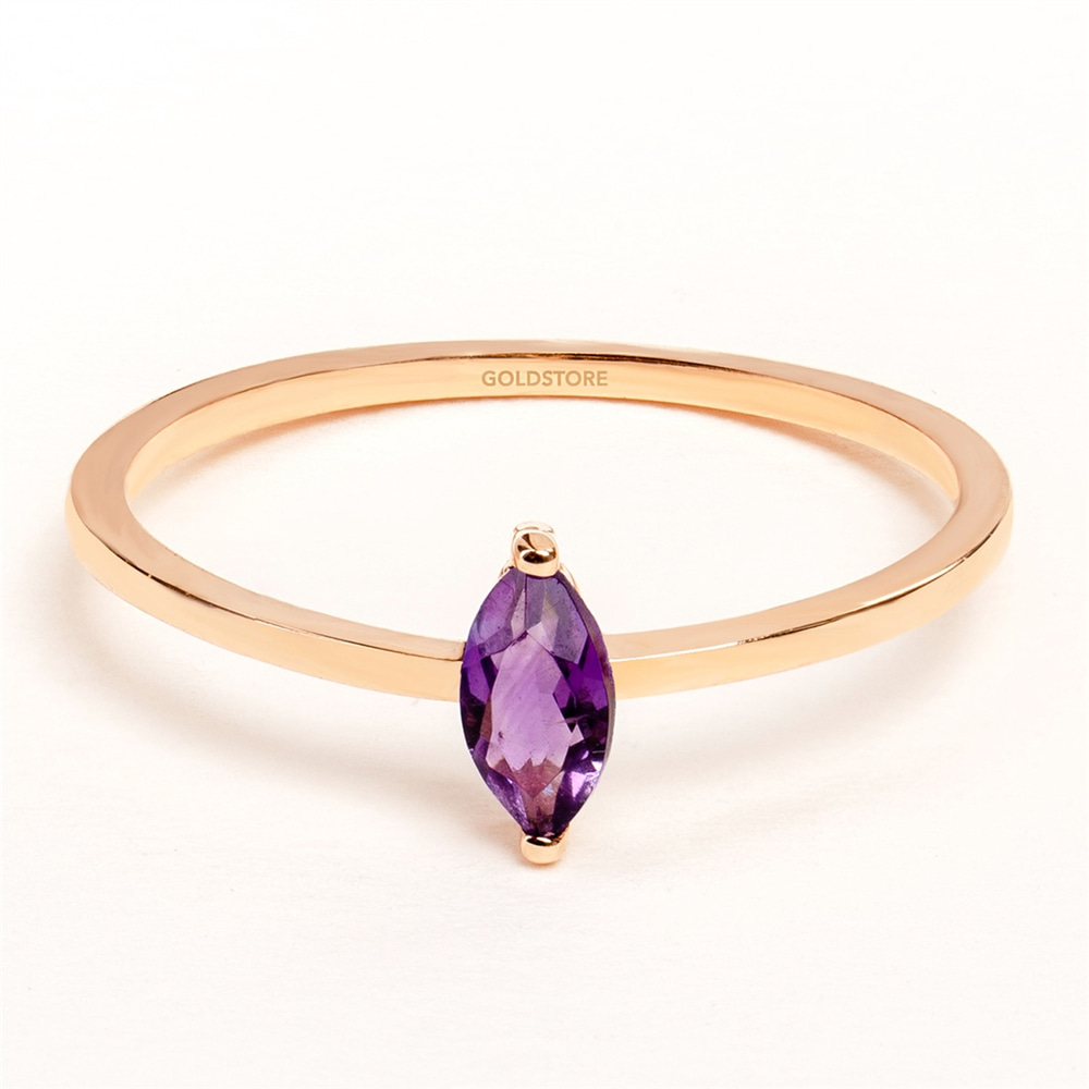 Goldstore-Ametist Taşlı Yüzük