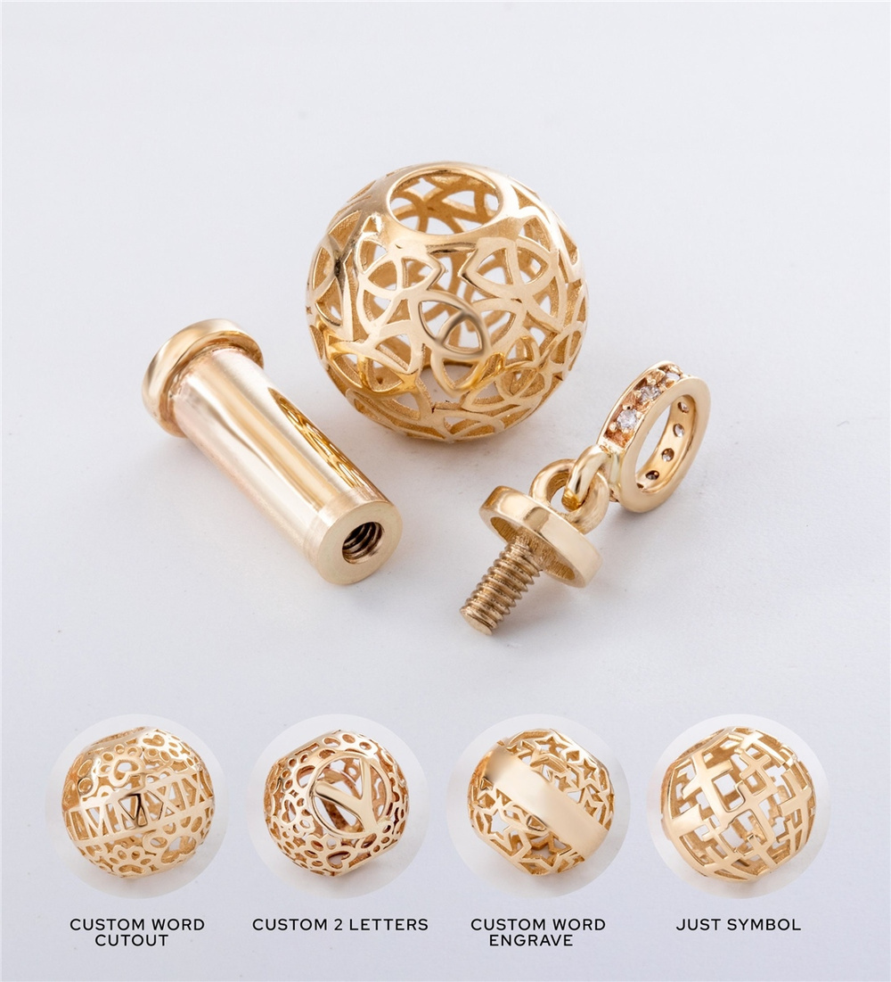 Goldstore-Celtic Knot Sphere Ball Tube Urn Pendant 14K 18K Real Gold,Personalize Celtic Knot Symbol Caged Cremation Necklace For Ash,Gift For Sympathy