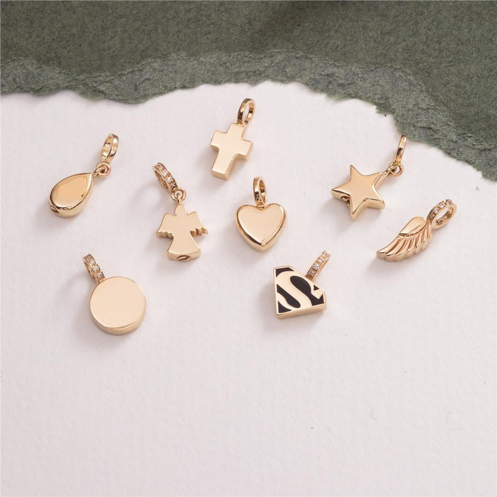 Goldstore-Cross Urn 14k 18k Solid Gold Pendant For Necklace or Bracelet, Custom Engrave Cremation Cross Ash Charm Compatible European Bracelet Gift