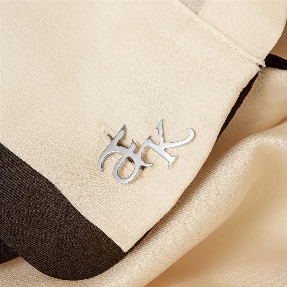 Goldstore-Custom Initial 14K 18K Solid Gold Cufflinks, Personalized Wedding Letters Cufflinks, Bespoke Alphabet cuff links for Groom, for Dad for Him