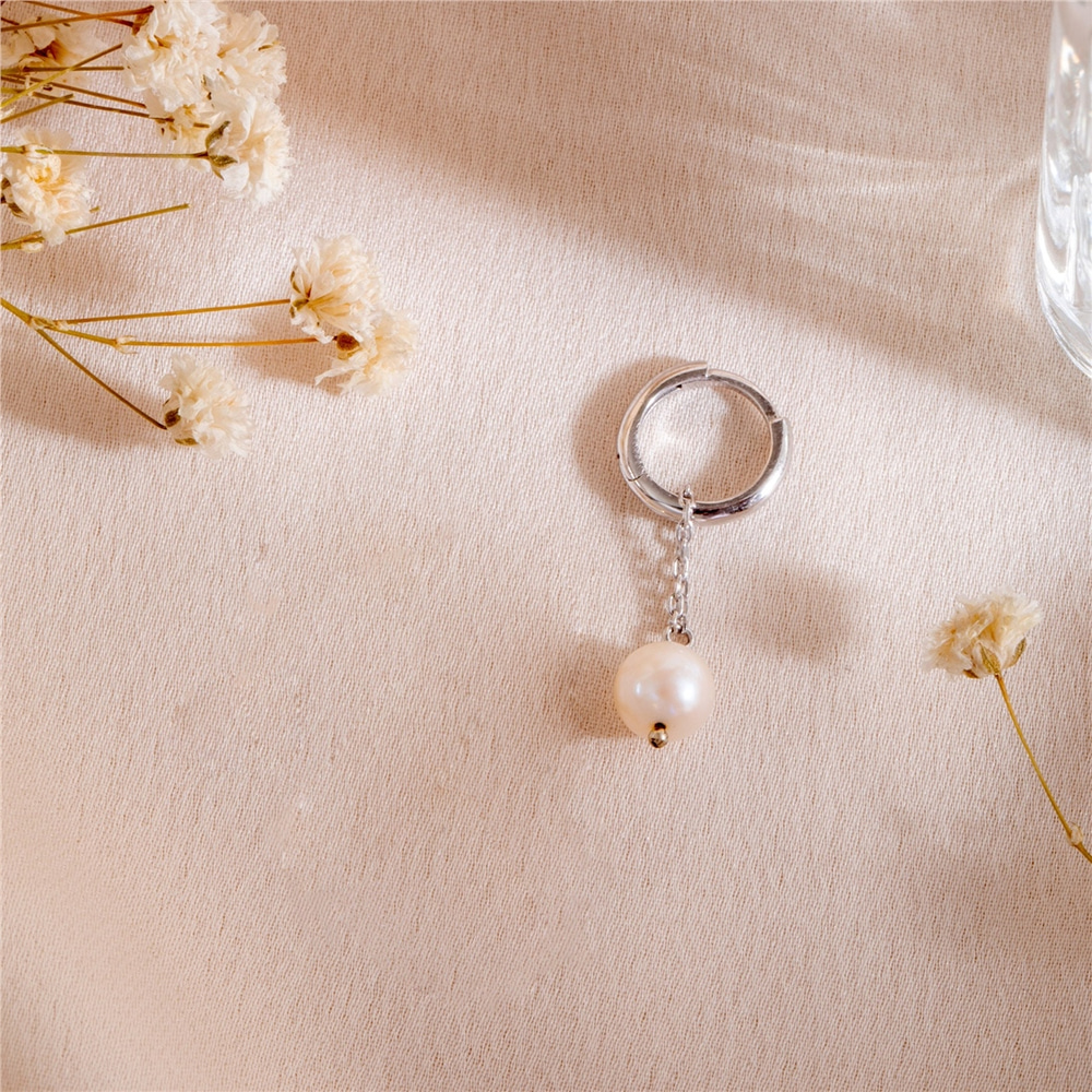 Goldstore-Genuine Pearl Charm in 14K 18K Real Gold With Chain For Necklace Bracelet Anklet or Earrings, Minimal White Pearl Charm,Perfect Gift For Her