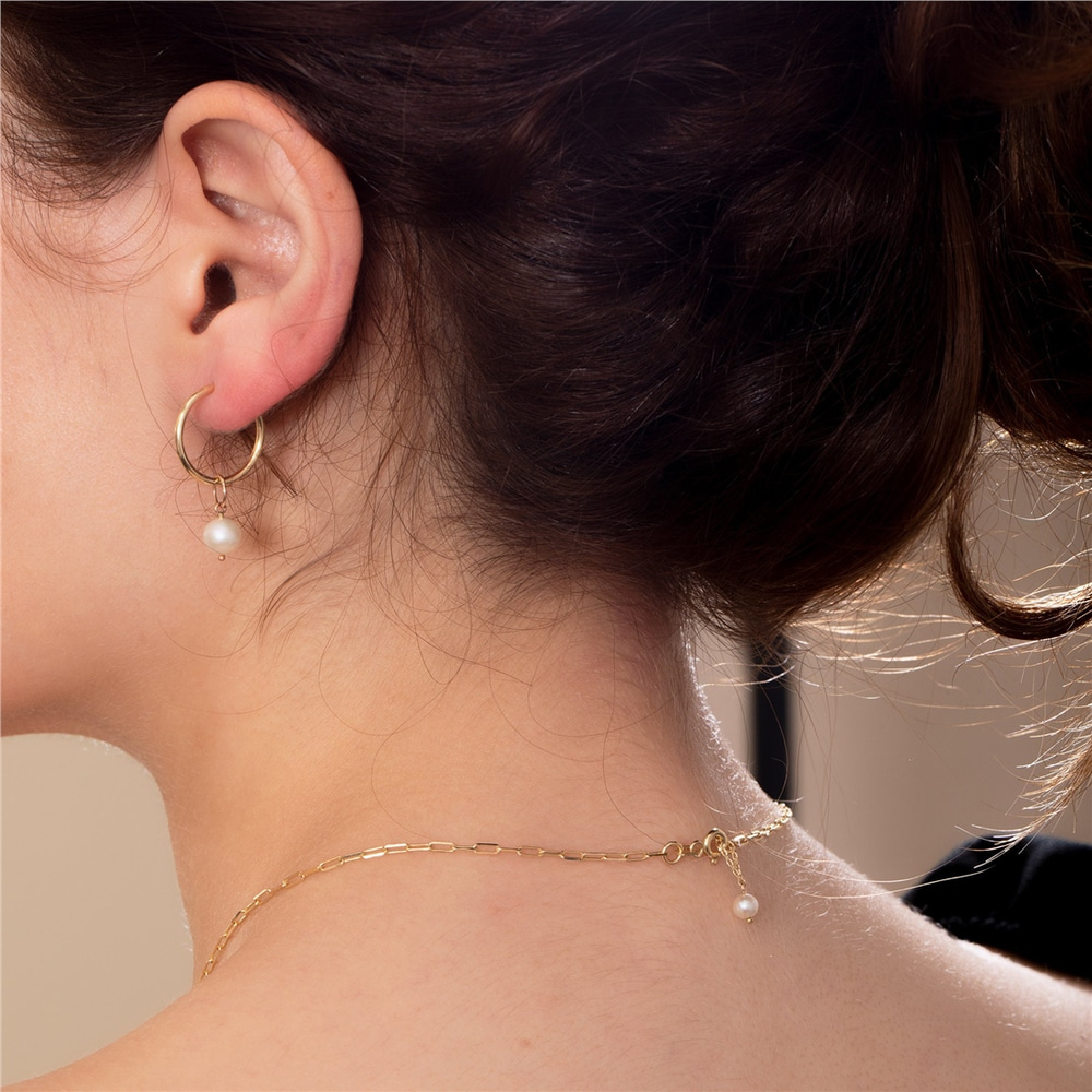 Goldstore-Genuine Pearl Charm in 14K 18K Real Gold With Chain For Necklace Bracelet Anklet or Earrings, Minimal White Pearl Charm,Perfect Gift For Her