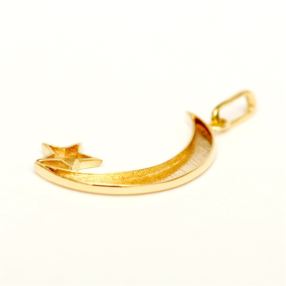 Goldstore-Gold Crescent Moon and Star Necklace, 14k 18k Gold Crescent and Star Moon Necklace, Crescent Moon Star Pendant Necklace, Bridesmaid gifts.