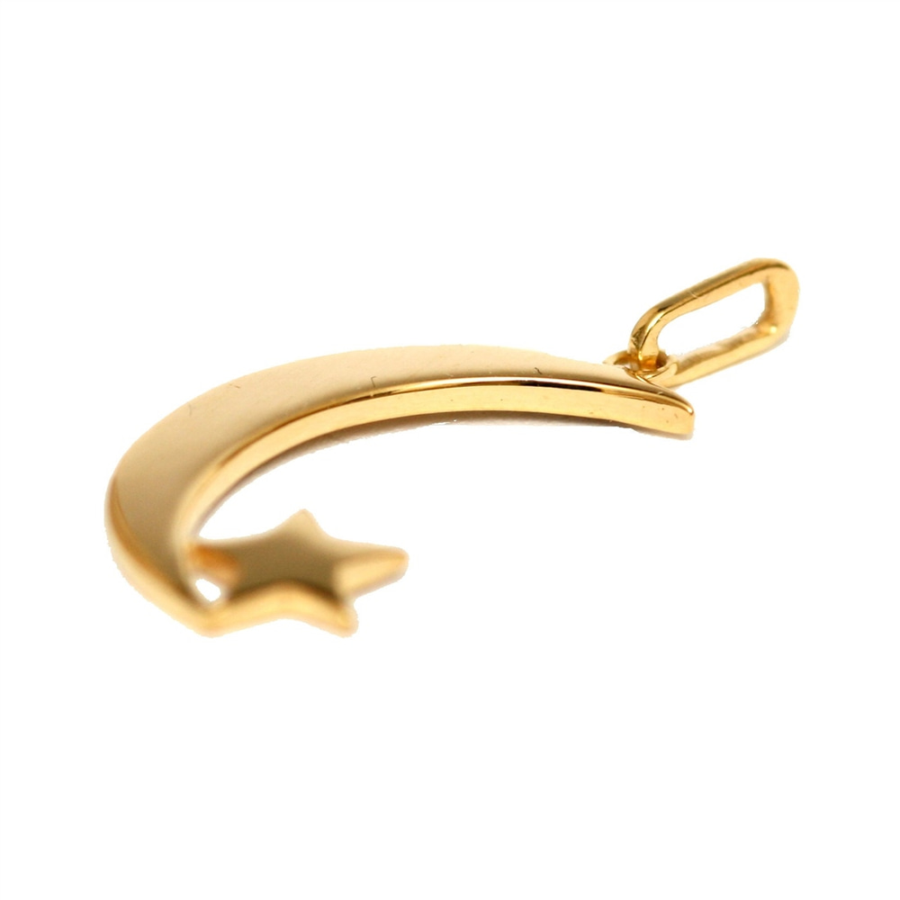 Goldstore-Gold Crescent Moon and Star Necklace, 14k 18k Gold Crescent and Star Moon Necklace, Crescent Moon Star Pendant Necklace, Bridesmaid gifts.
