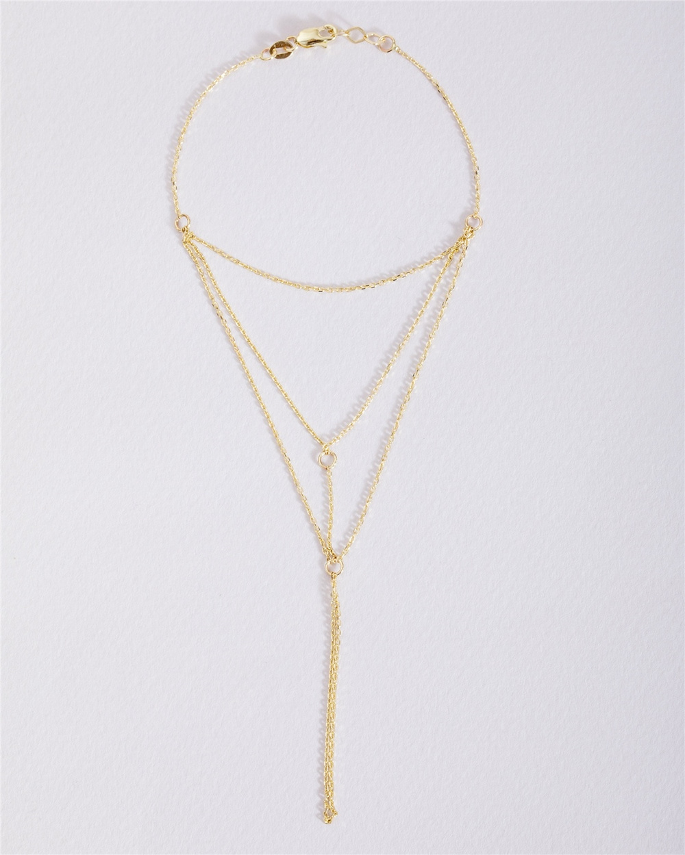 Goldstore-Hand Chain Bracelet 14K 18K Solid Gold, Elegant Ring Bracelet, Dainty Ring Chain Bracelet, Sahmeran Bracelet Gift For Wife, Gift For Mother