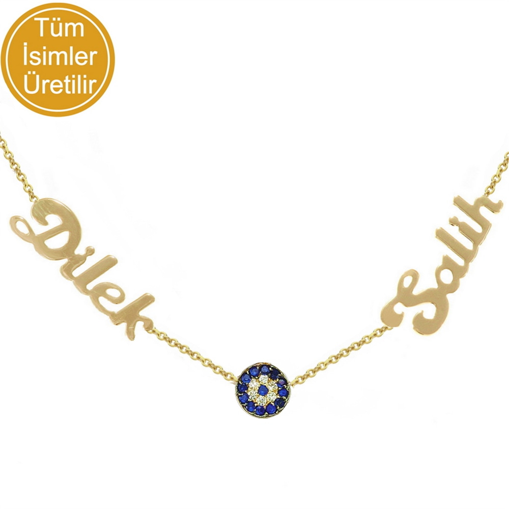 Goldstore-İki İsimli Nazar Kolye