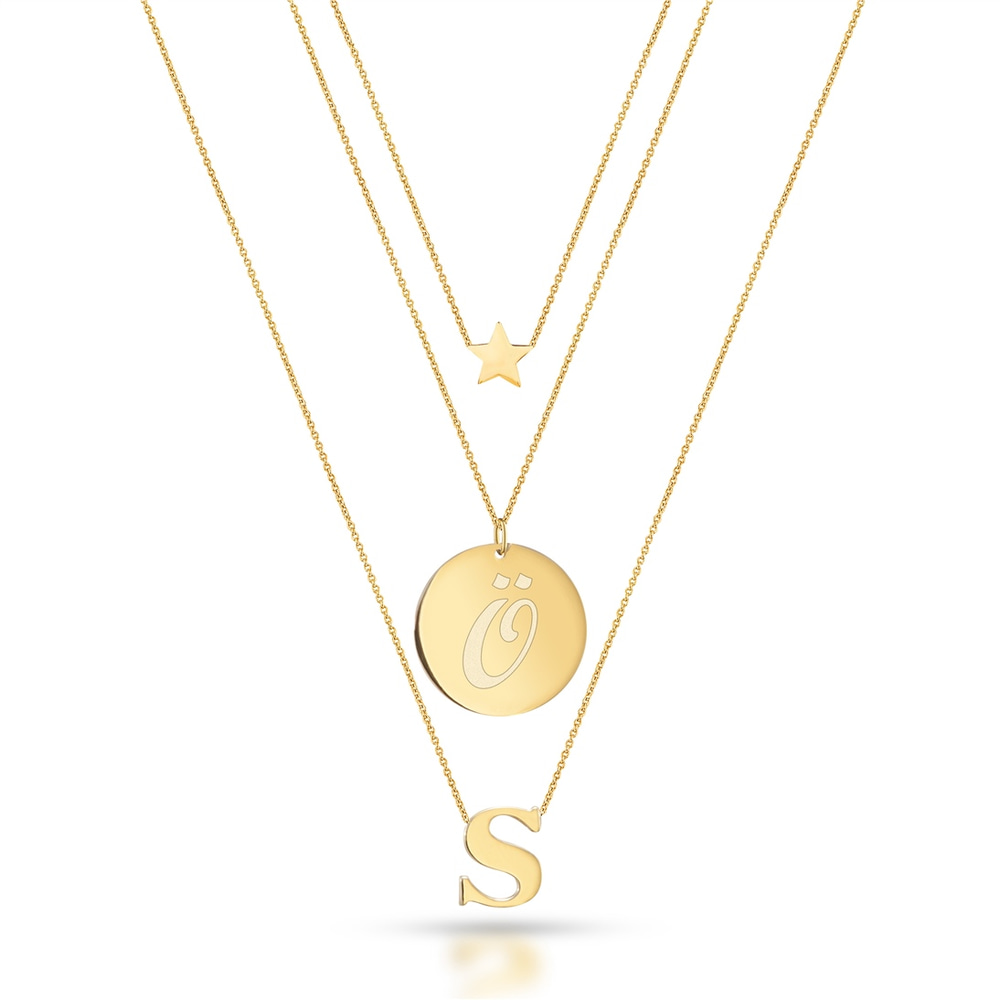 Goldstore-İkili Harf Kolye
