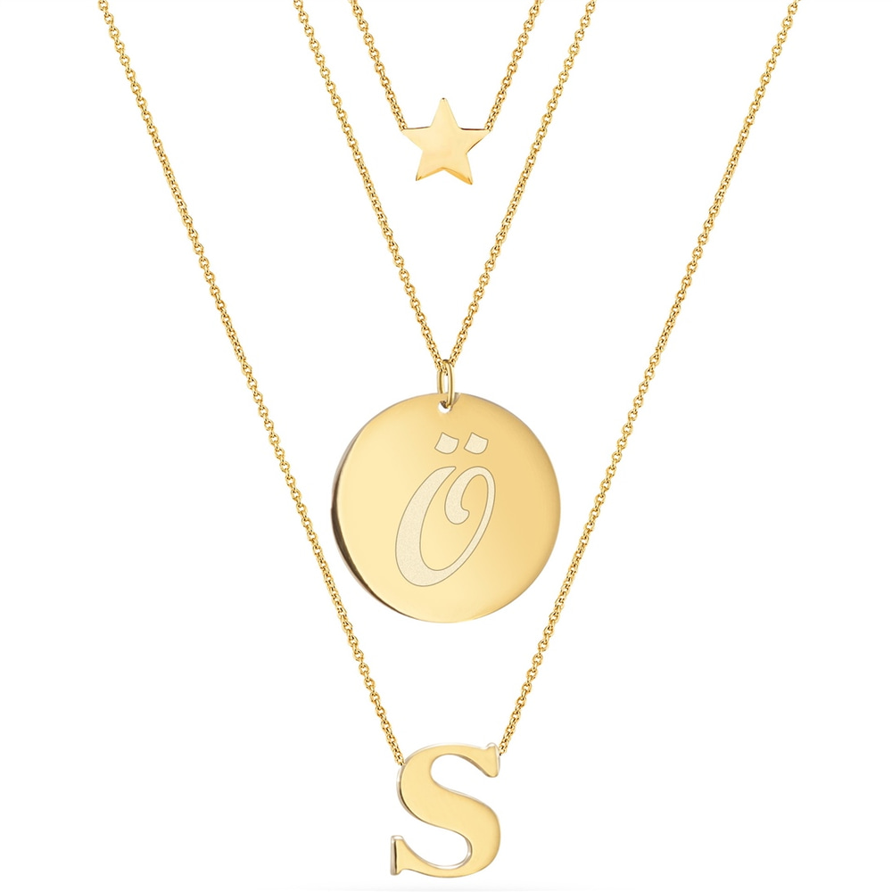 Goldstore-İkili Harf Kolye