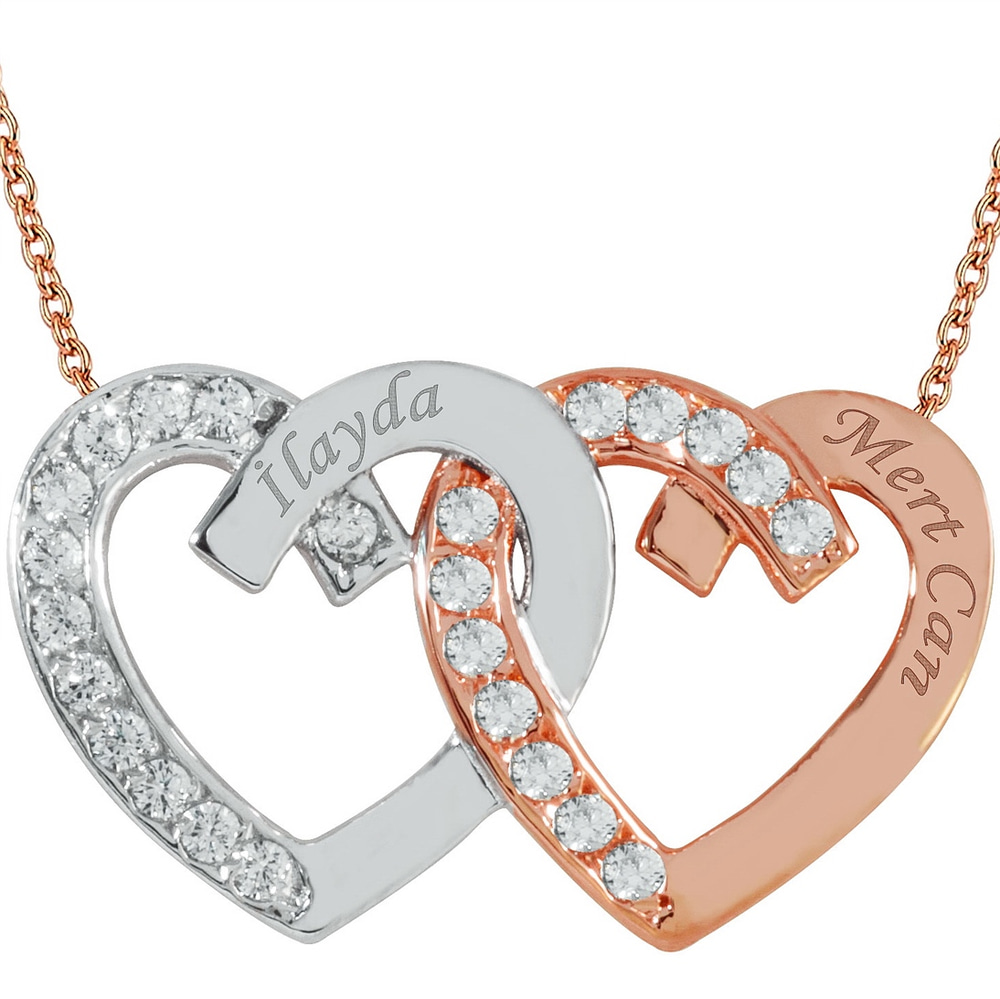 Goldstore-İkili Kalp Kolye