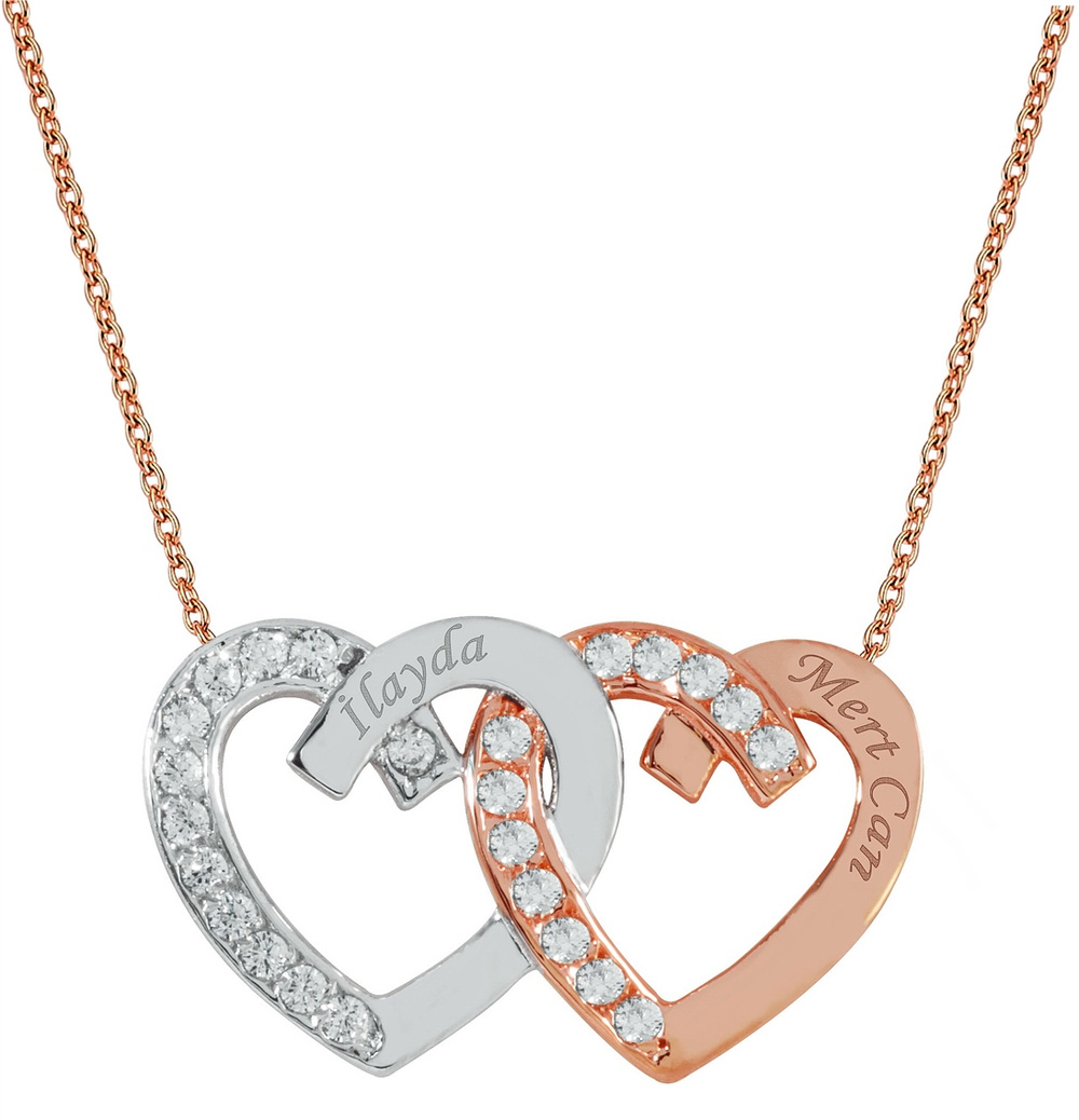 Goldstore-İkili Kalp Kolye