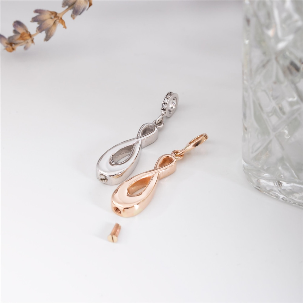 Goldstore-Infinity Cremation Urn Necklace 14K 18K Solid Gold, Solid Gold Eternity Gold Pendant, Symbol of Eternal Memorial Pendant, Endless Keepsake
