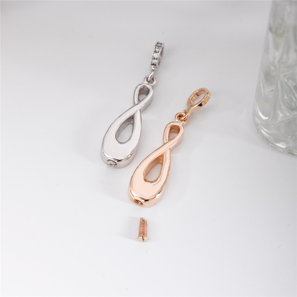 Goldstore-Infinity Cremation Urn Necklace 14K 18K Solid Gold, Solid Gold Eternity Gold Pendant, Symbol of Eternal Memorial Pendant, Endless Keepsake