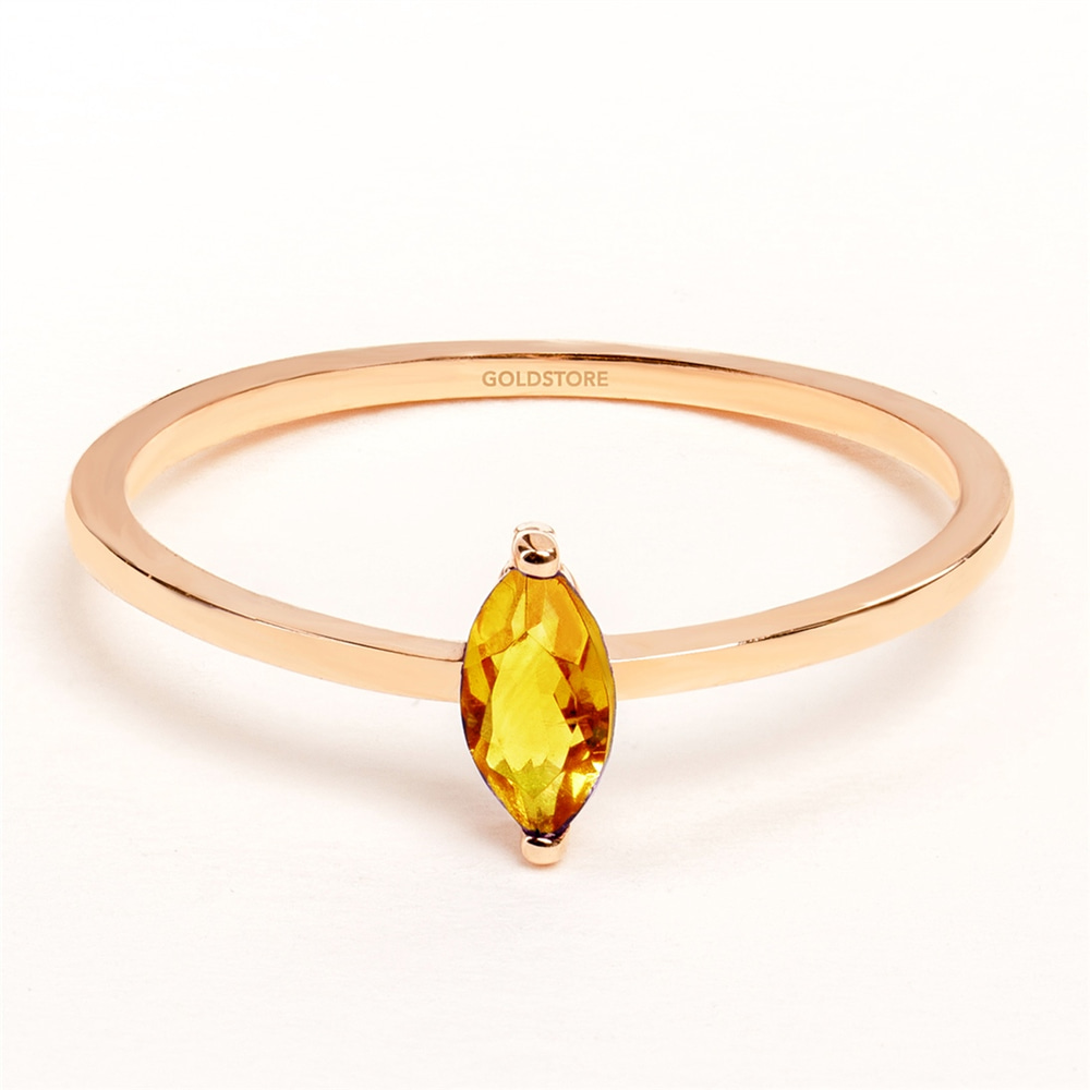 Goldstore- Markiz Sitrin Taşlı Yüzük 