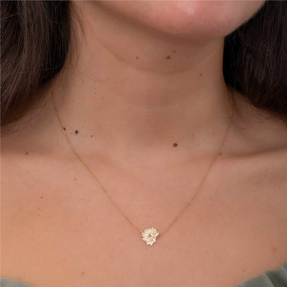 Goldstore-Multiple Birth Flower Necklace 14K 18K Solid Gold, Custom Floral Necklace, Mother Daughter Birthflower Necklace, Grandma Flower Necklace