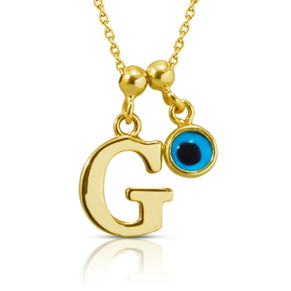 Goldstore-Nazar Göz Harf Kolye