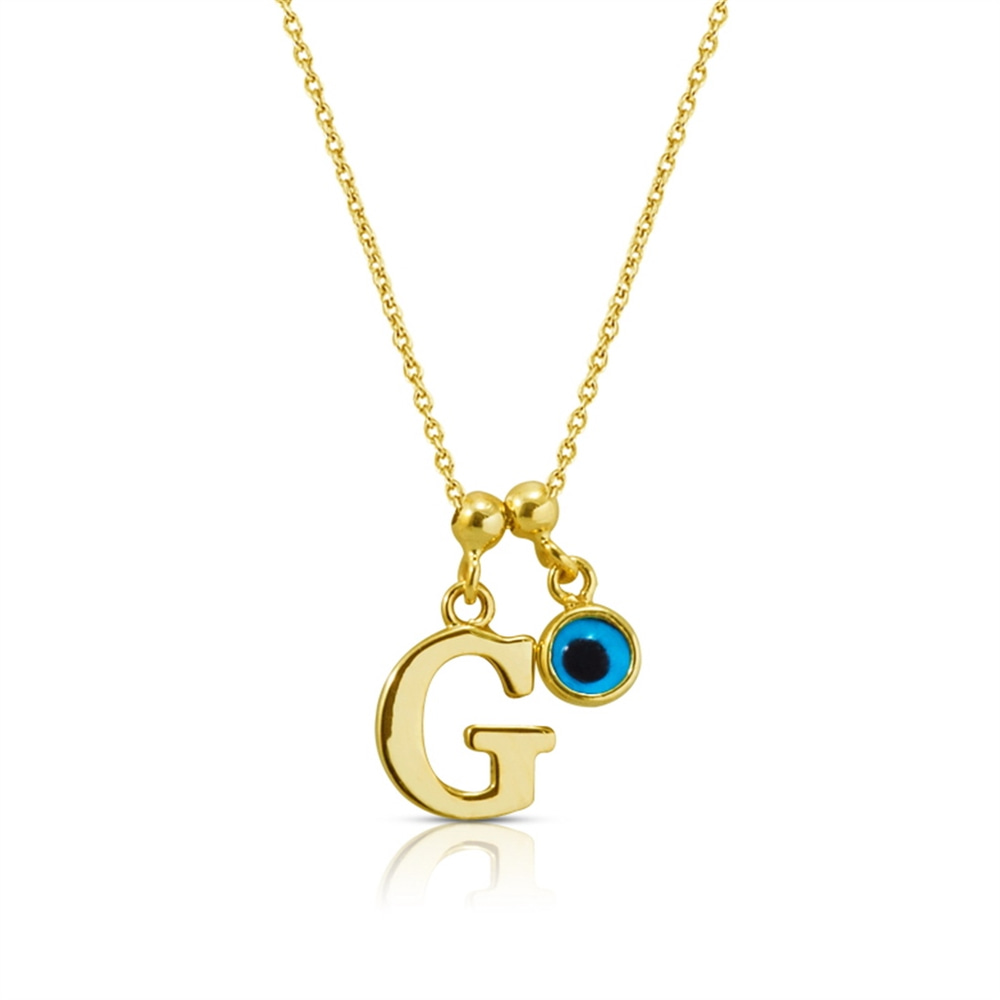 Goldstore-Nazar Göz Harf Kolye