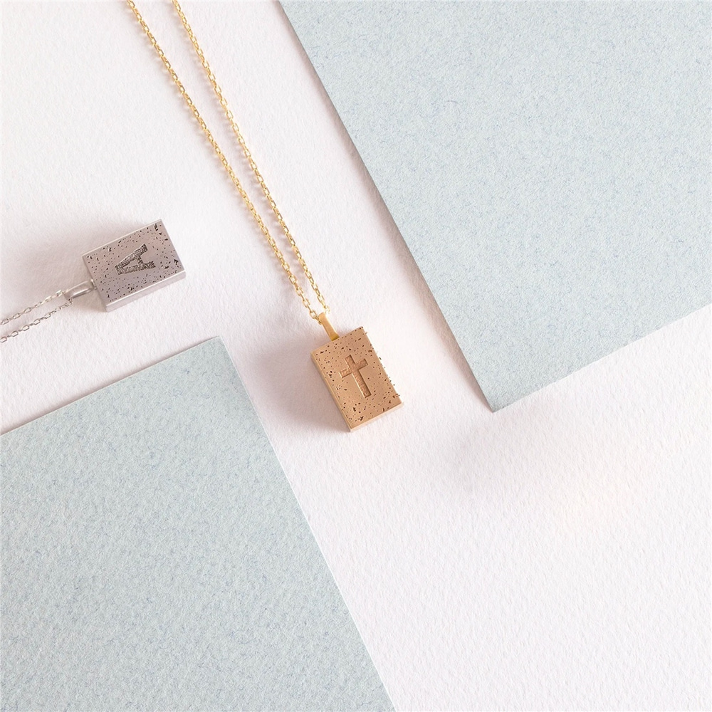Goldstore-Personalized Cross Bible Cremation Pendant Necklace in 14K 18K Solid, Memorial Pendant for Ashes, Vintage Jewelry, Keepsake Pet Urn Pendant