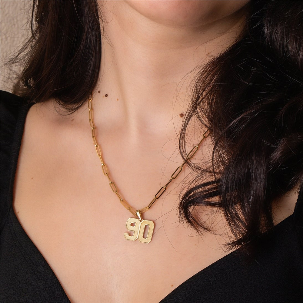 Goldstore-Personalized Number Pendant, 14K 18K Solid Gold Custom Number Pendant, Sports Jewelry, Jersey Number Pendant, Player Fan Gift, Lucky Number