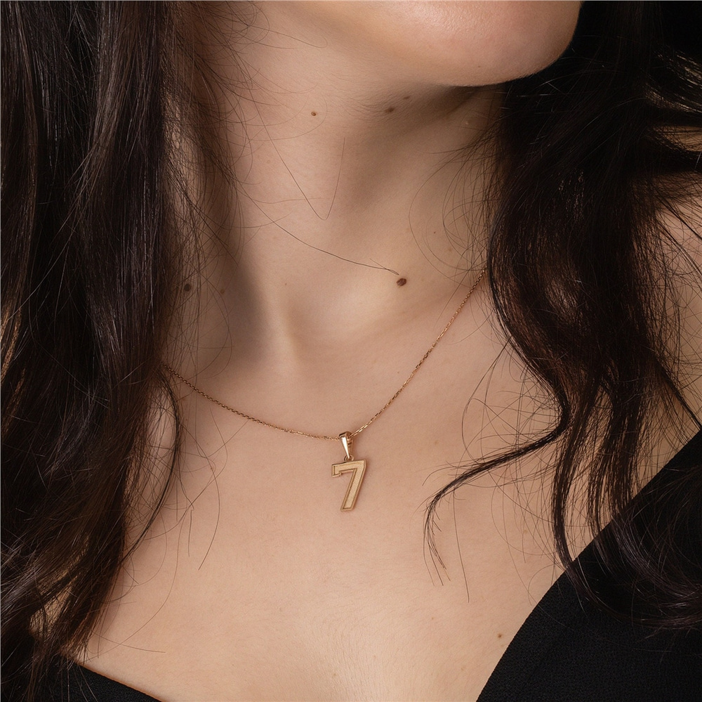 Goldstore-Personalized Number Pendant, 14K 18K Solid Gold Custom Number Pendant, Sports Jewelry, Jersey Number Pendant, Player Fan Gift, Lucky Number