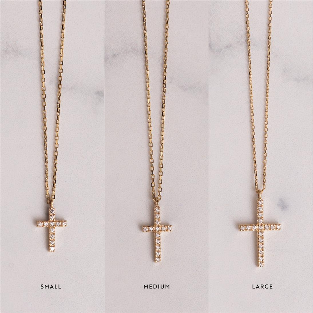 Goldstore-Pırlantalı Haç Kolye