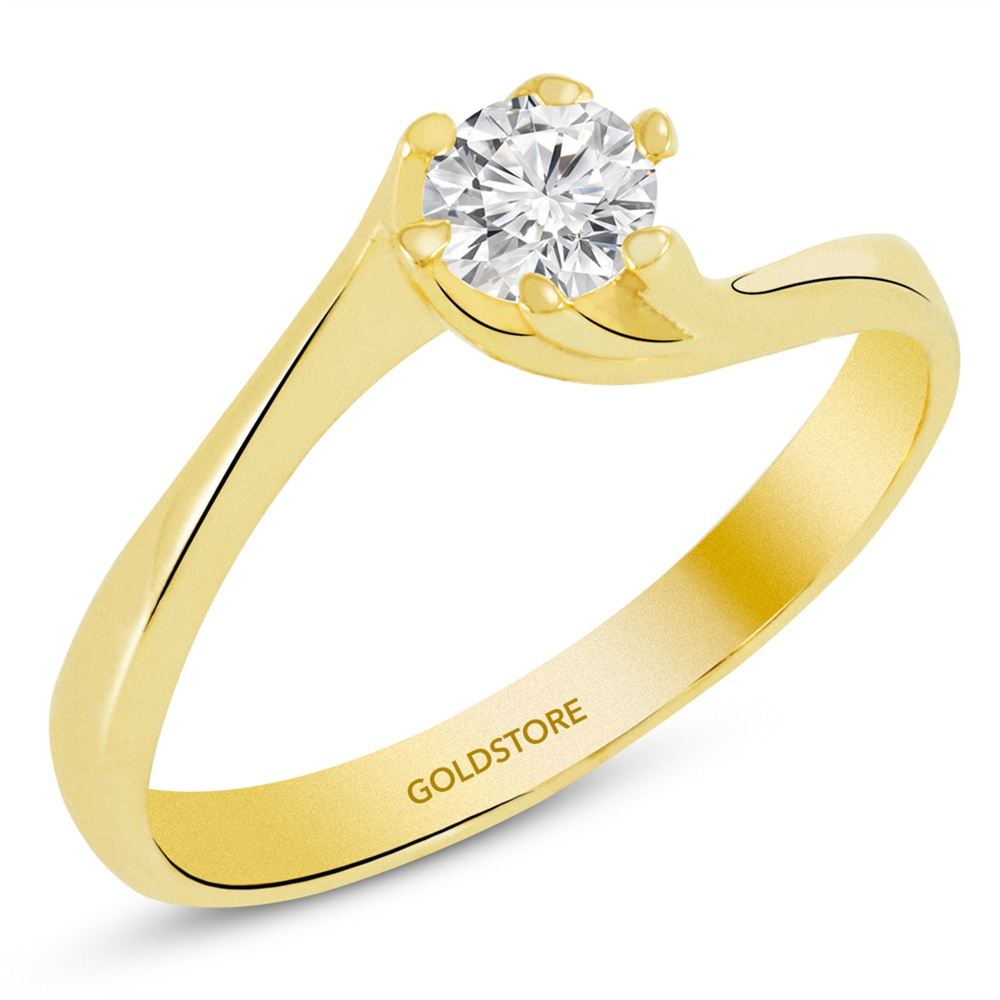 Goldstore-S Kollu Tektaş Yüzük