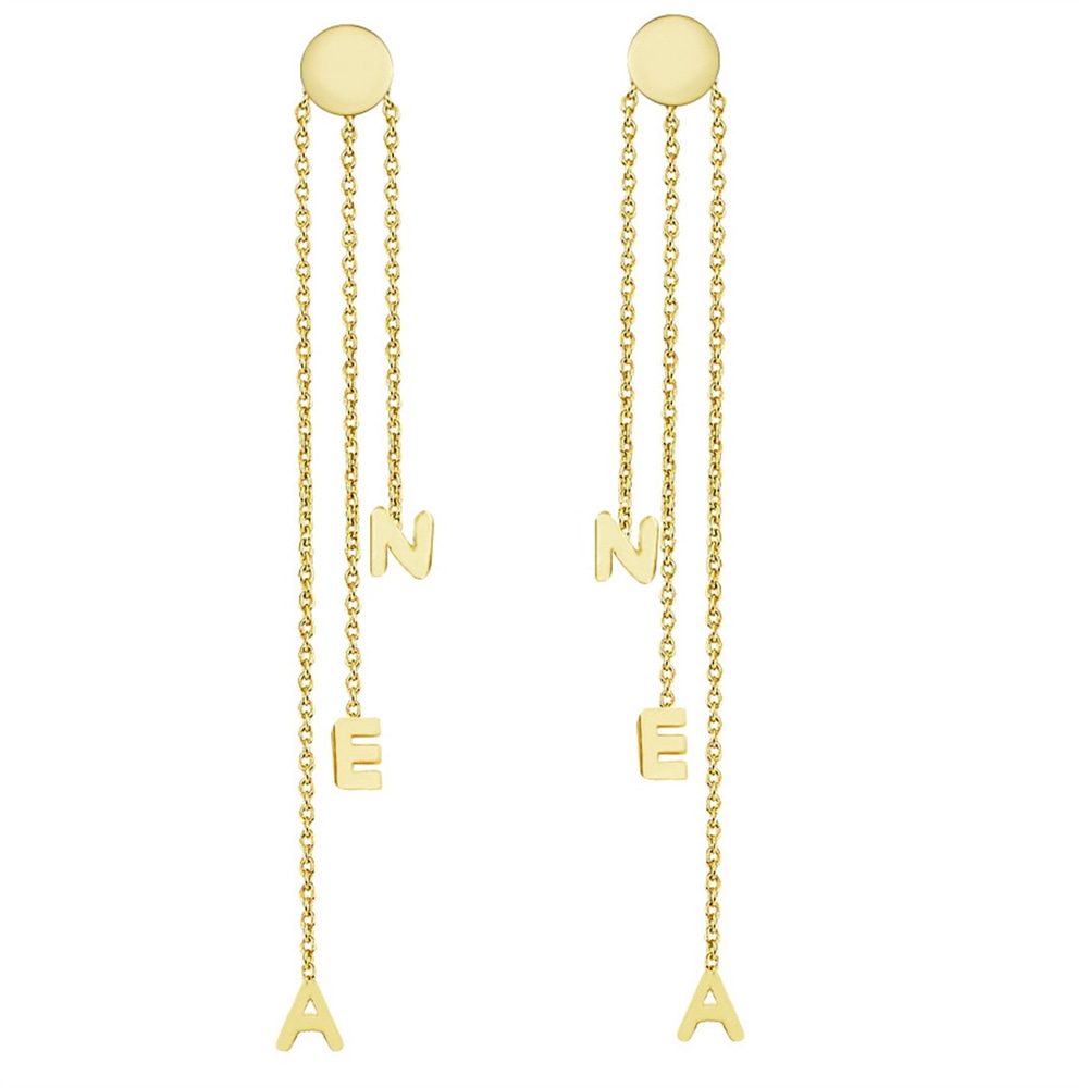 Goldstore-Sallantılı Harf Küpe