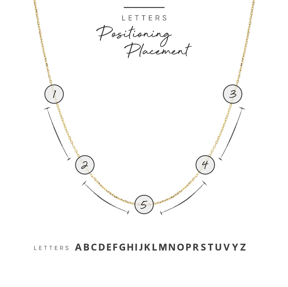 Goldstore-Sideways Initial 14k Gold Necklace, Minimal Initial Sideways Necklace, Personalized Multiple 1 2 3 4 Letters Diamond cut bead chain Necklace