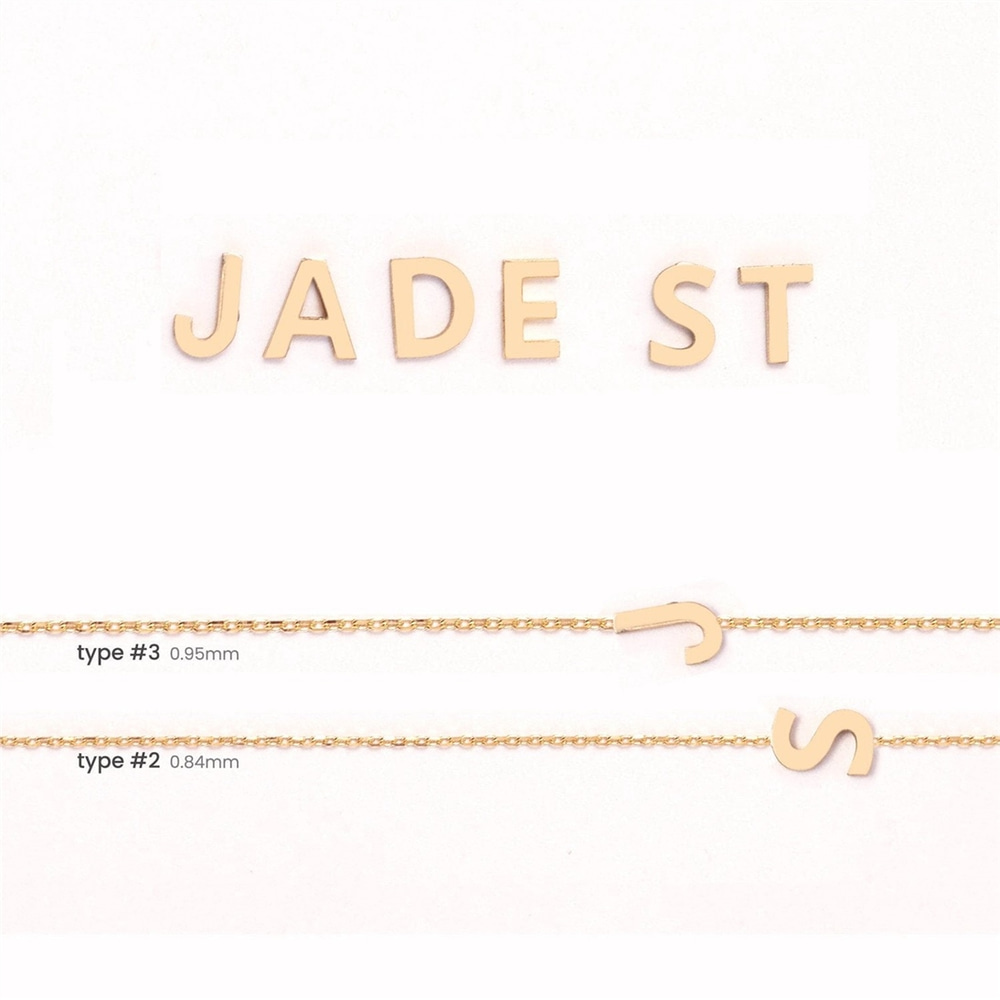 Goldstore-Sideways Initial Custom Font Gold Necklace, 14k Solid Gold Initial custom Letter Necklace, Personalized Multiple Letter Necklace