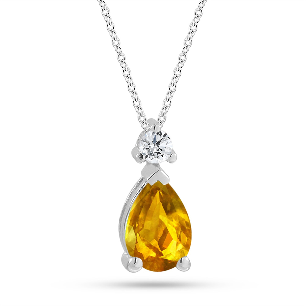 Goldstore-Sitrin Taşlı 0.05 ct. Pırlanta Kolye