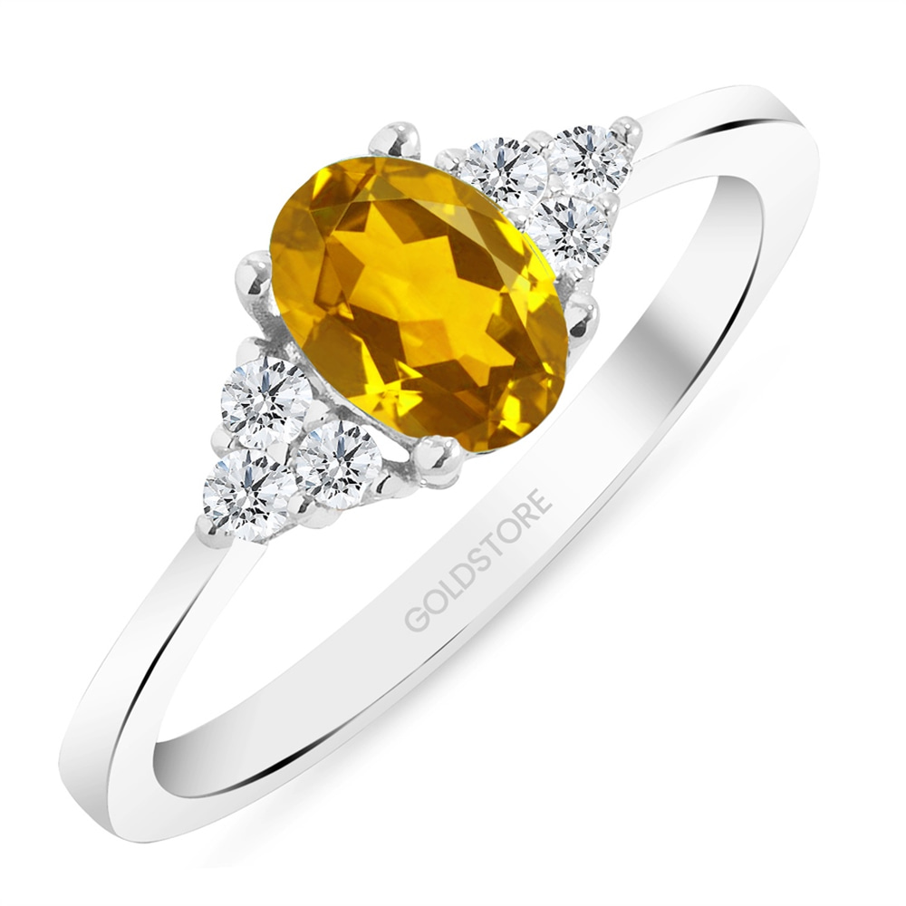 Goldstore-Sitrin Taşlı 0.12 ct. Pırlanta Yüzük