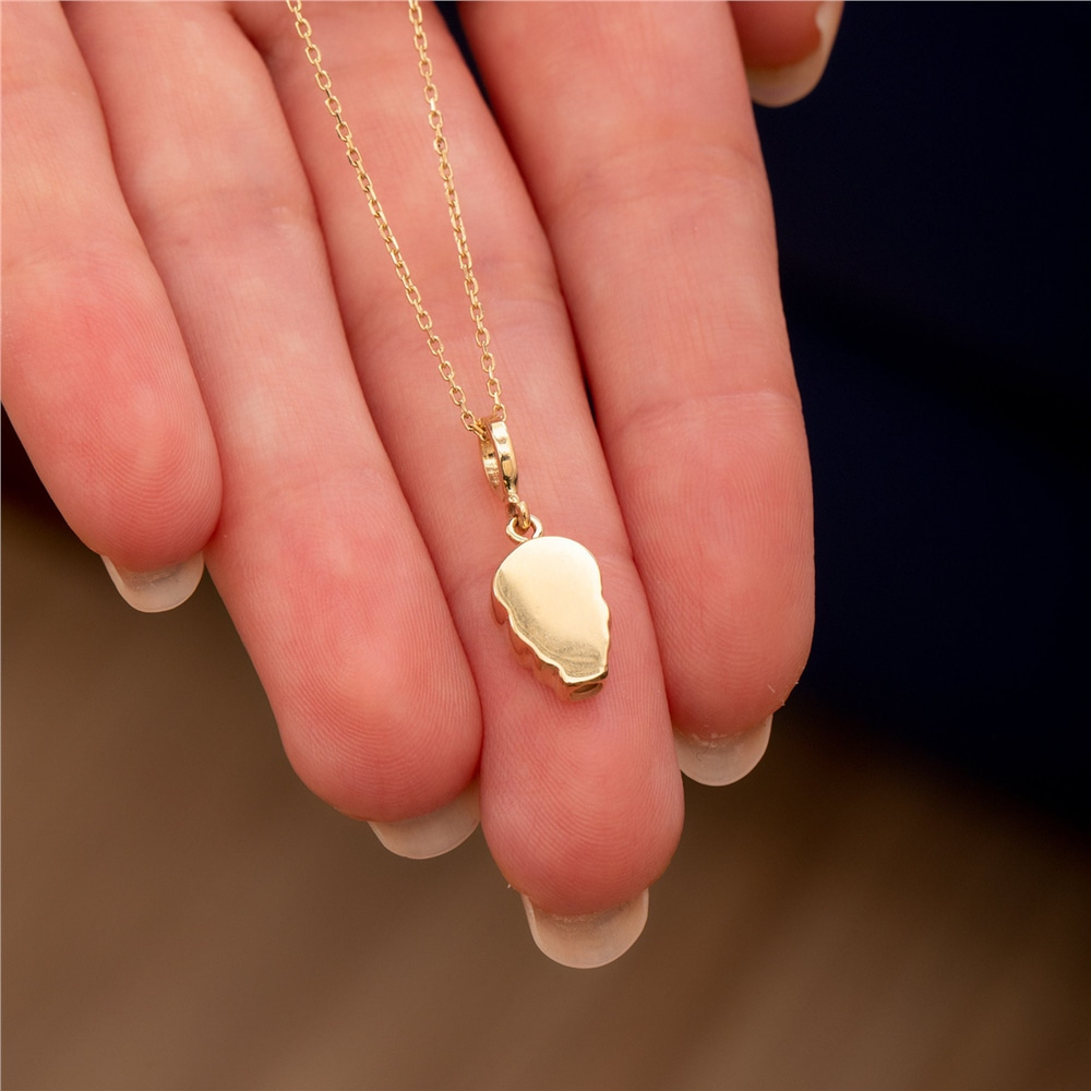 Goldstore-Skull Heart Eyes Urn Necklace in 14K 18K Solid Gold, Sugar Skull Cremation Jewelry, Personalized Skeleton Pedant, Ashes Holder For Human