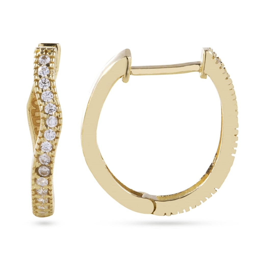 Goldstore-Taşlı Halka Küpe