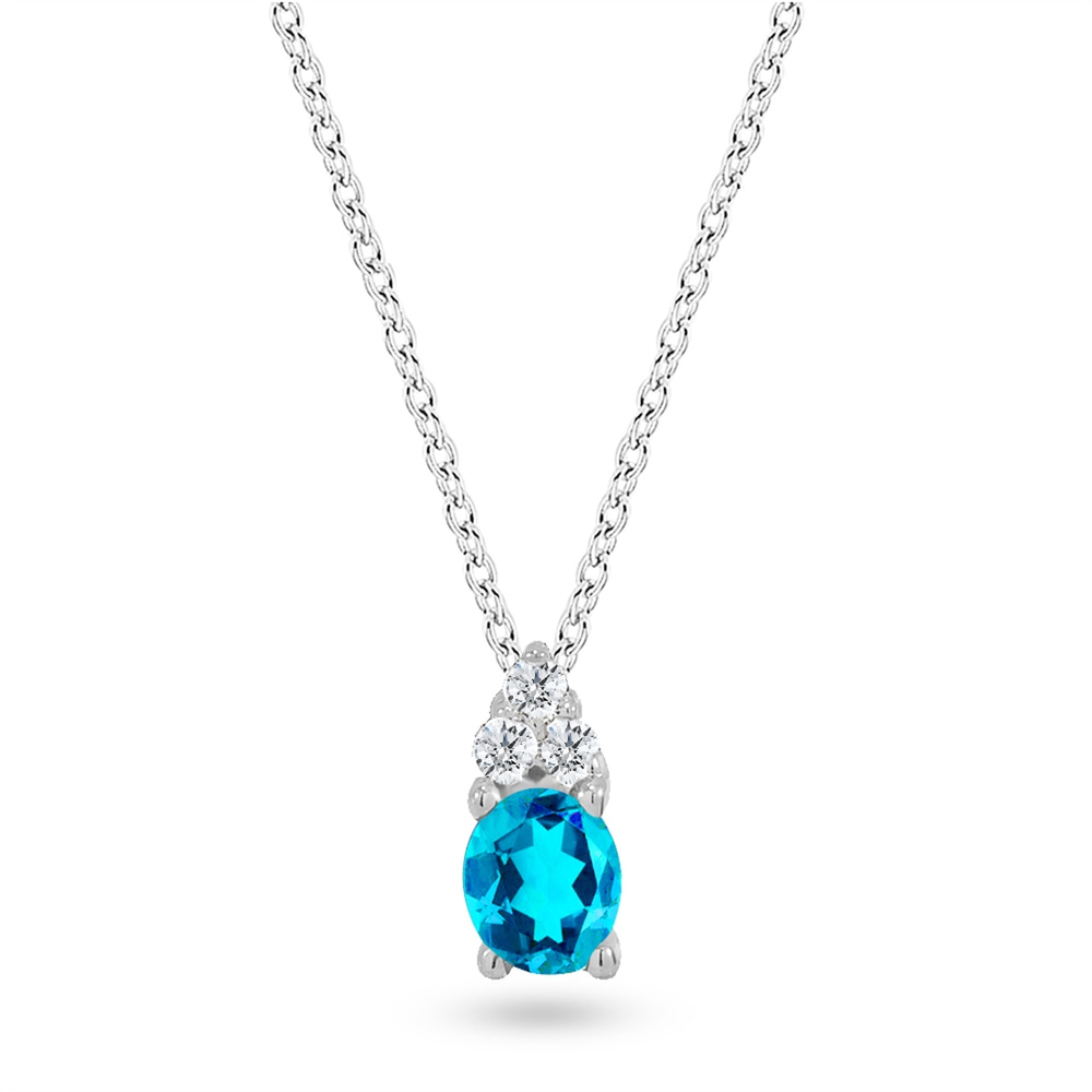 Goldstore-Topaz Taşlı 0.04 ct. Pırlanta Kolye