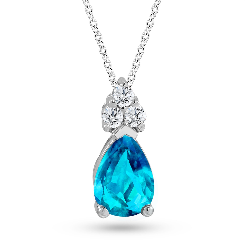 Goldstore-Topaz Taşlı 0.06 ct. Pırlanta Kolye