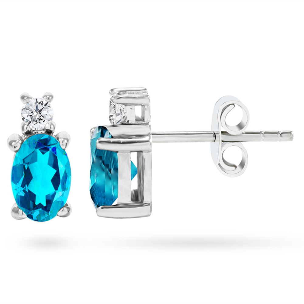 Goldstore-Topaz Taşlı 0.12 ct. Pırlanta Küpe