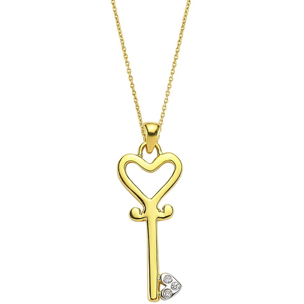 Goldstore-URL 0.02 ct. Pırlanta Anahtar Kolye