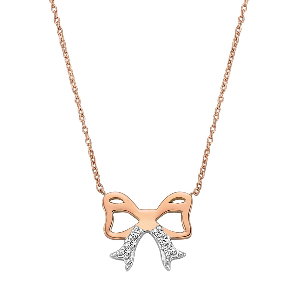 Goldstore-URL 0.03 ct. Pırlanta Fiyonk Fantezi Kolye
