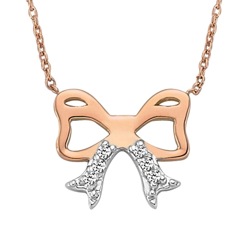 Goldstore-URL 0.03 ct. Pırlanta Fiyonk Fantezi Kolye