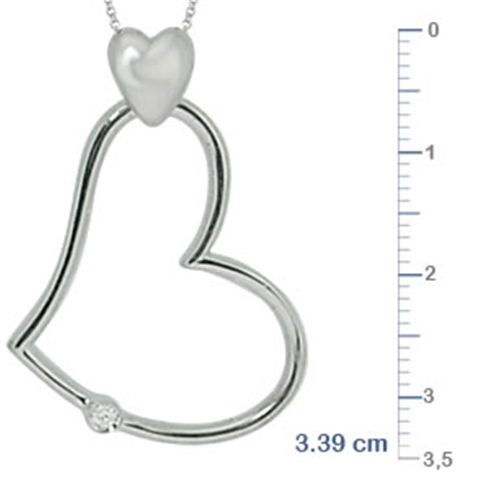 Goldstore-URL 0.03 ct. Pırlanta Kalp Kolye