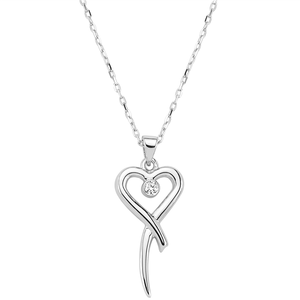 Goldstore-URL 0.04 ct. Pırlanta Kalp Kolye