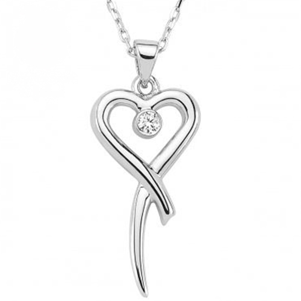 Goldstore-URL 0.04 ct. Pırlanta Kalp Kolye