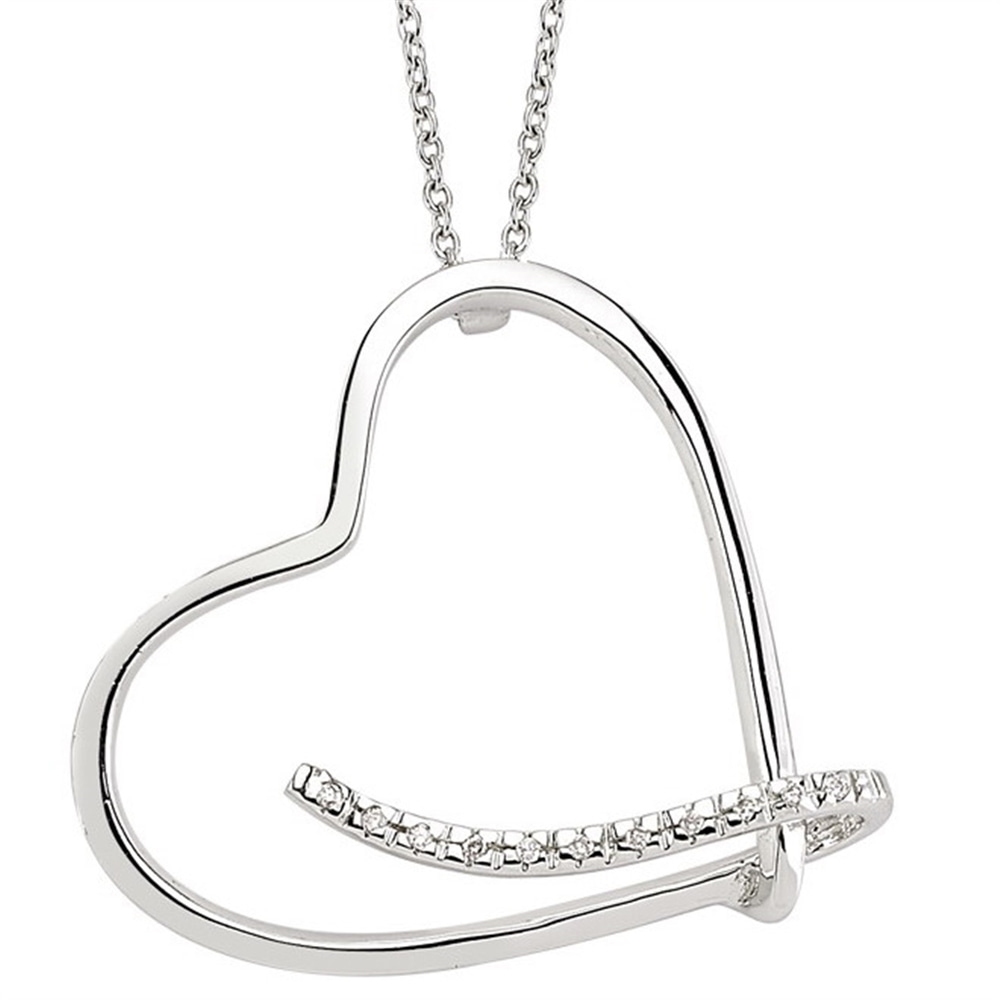 Goldstore-URL 0.05 ct. Pırlanta Kalp Kolye