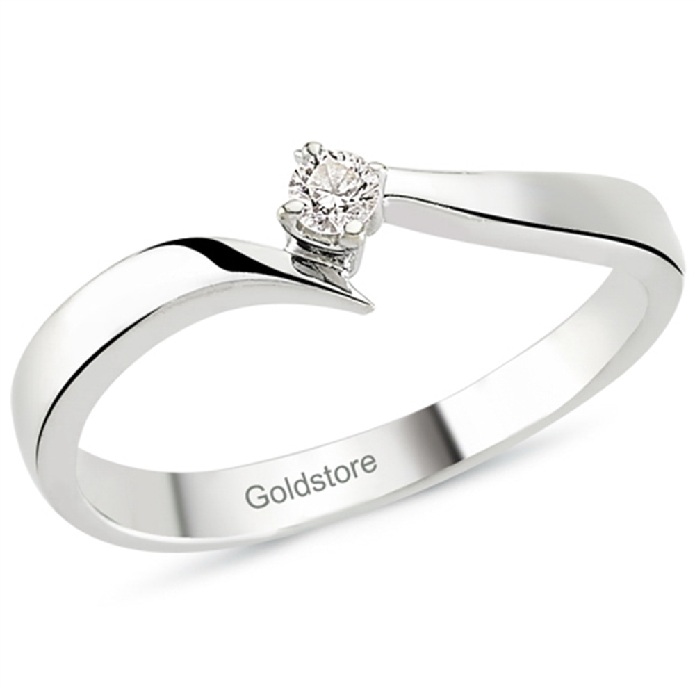 Goldstore-URL 0.06 ct. Pırlanta S Kollu Tektaş Yüzük